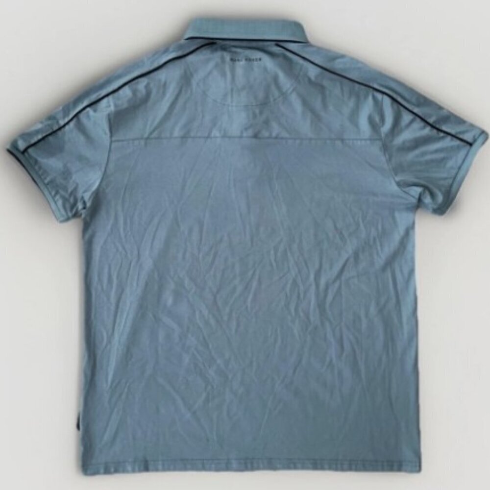 NEW Marc Asher Men’s Contrast Tipped Design Polo Shirt Blue Men's Size XL Golf - Picture 2 of 10